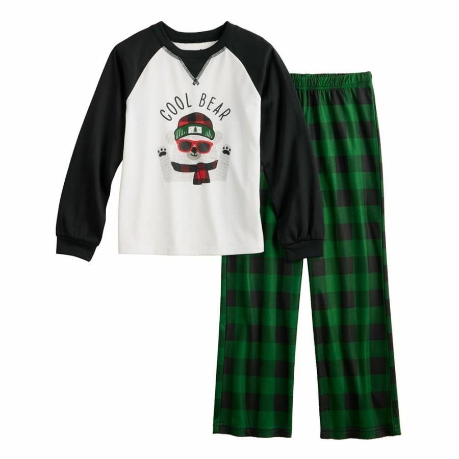 * Boys 8-20 Jammies For Your Families Beary Cool "Cool Bear" Pajama Set By Cuddl Duds | Sleepwear