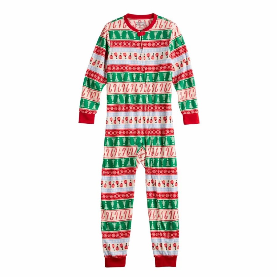 * Kids 4-20 Jammies For Your Families Joyful Celebration Fairisle One-Piece Pajama | Sleepwear