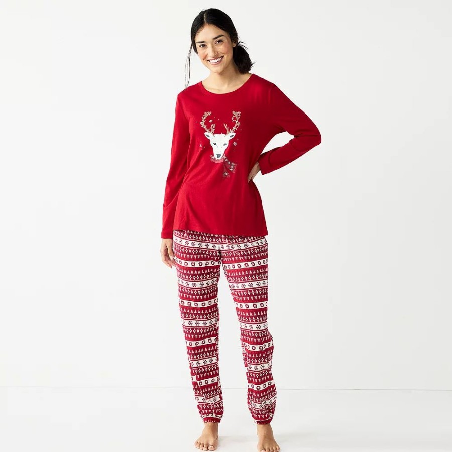 * Women'S Jammies For Your Families Christmas Spirit Top & Pants Pajama Set | Sleepwear