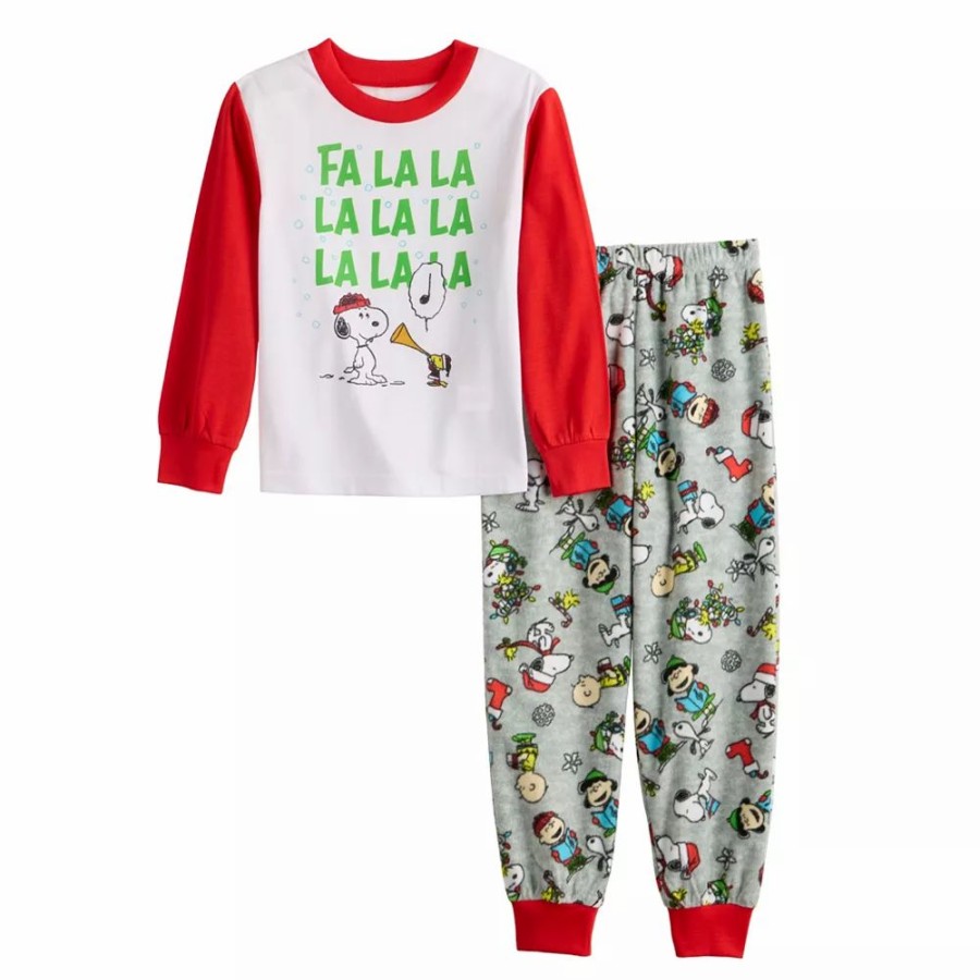 * Boys 4-12 Jammies For Your Families Peanuts "Fa La La" Pajama Set | Sleepwear