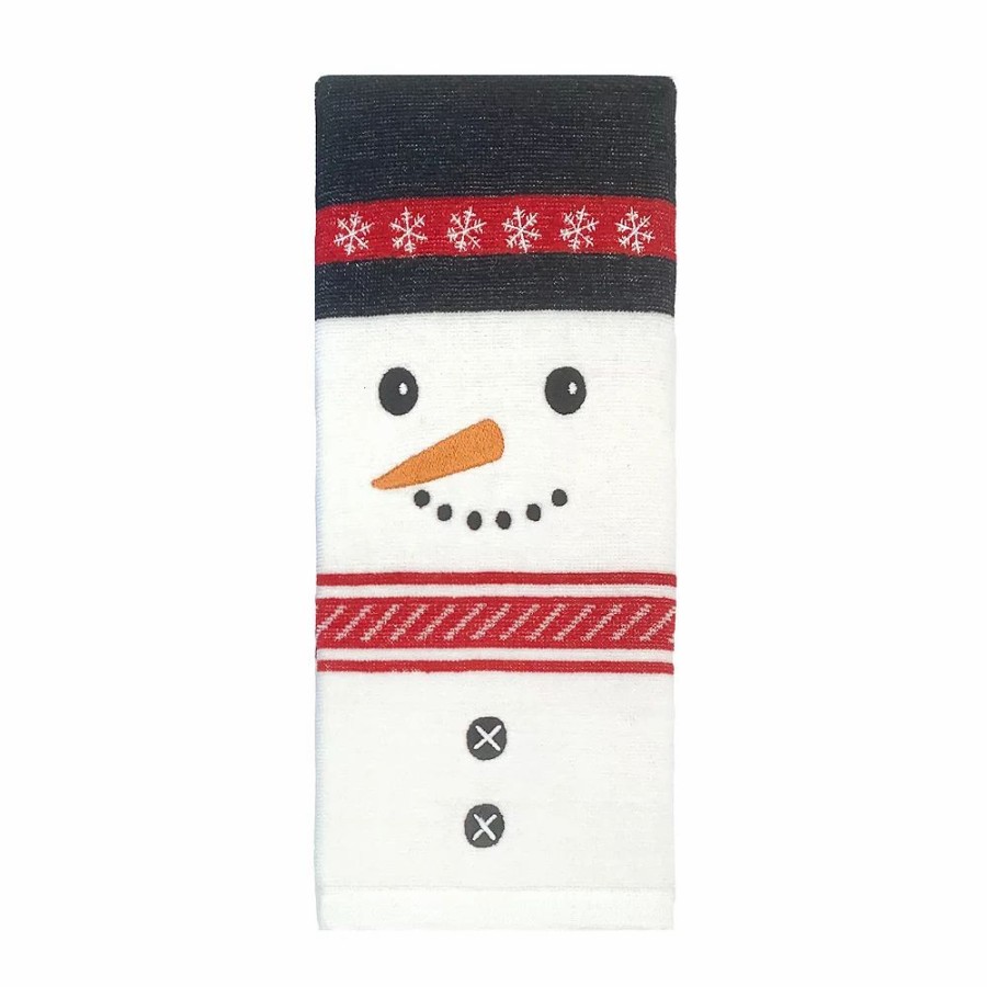 * St. Nicholas Square Snowman Face Jacquard Hand Towel | Bathroom