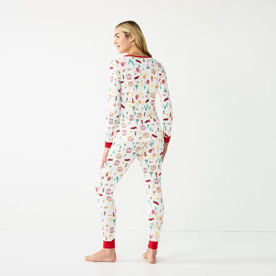 * Women'S Lc Lauren Conrad Jammies For Your Families Holiday Village Pajama Set | Sleepwear