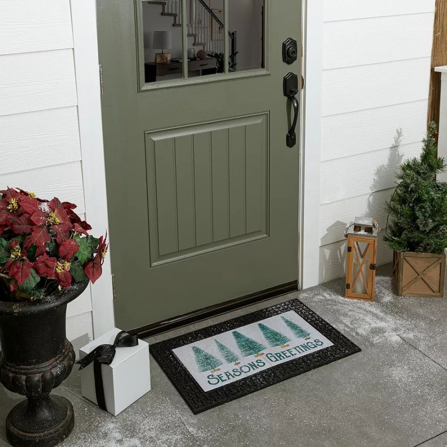 * St. Nicholas Square Season Greetings 18" X 30" Led Doormat | Rugs