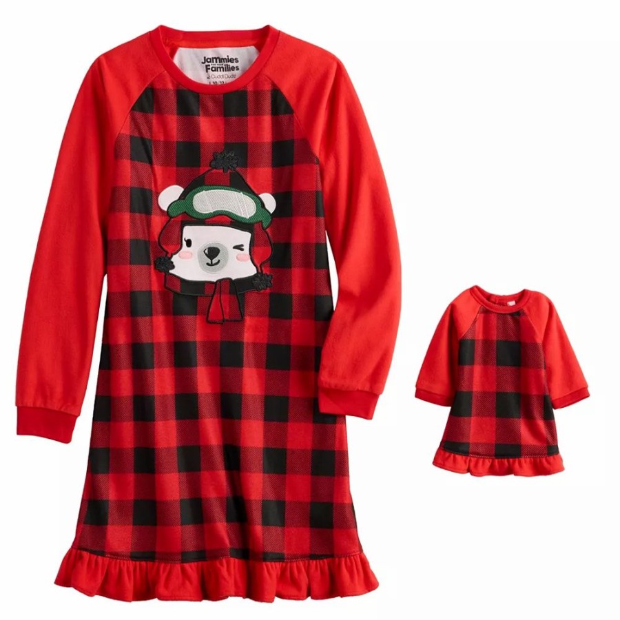 * Girls 4-16 Jammies For Your Families Beary Cool Dolly & Me Nightgown Set By Cuddl Duds | Sleepwear