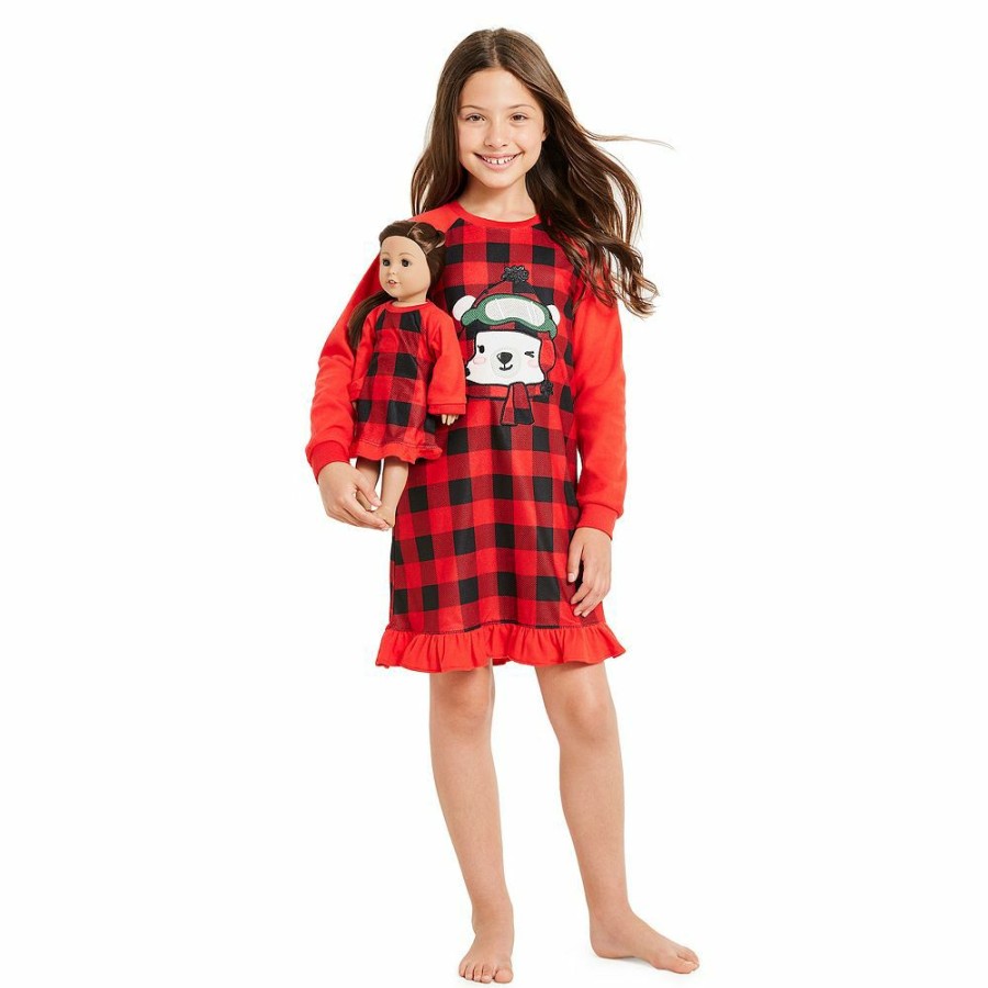 * Girls 4-16 Jammies For Your Families Beary Cool Dolly & Me Nightgown Set By Cuddl Duds | Sleepwear