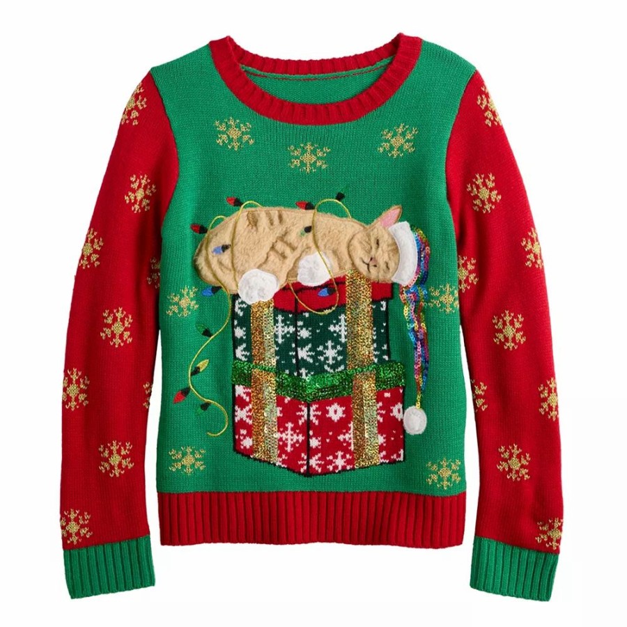 * Girl 7-16 Celebrate Togehter Christmas Sweater | Tops