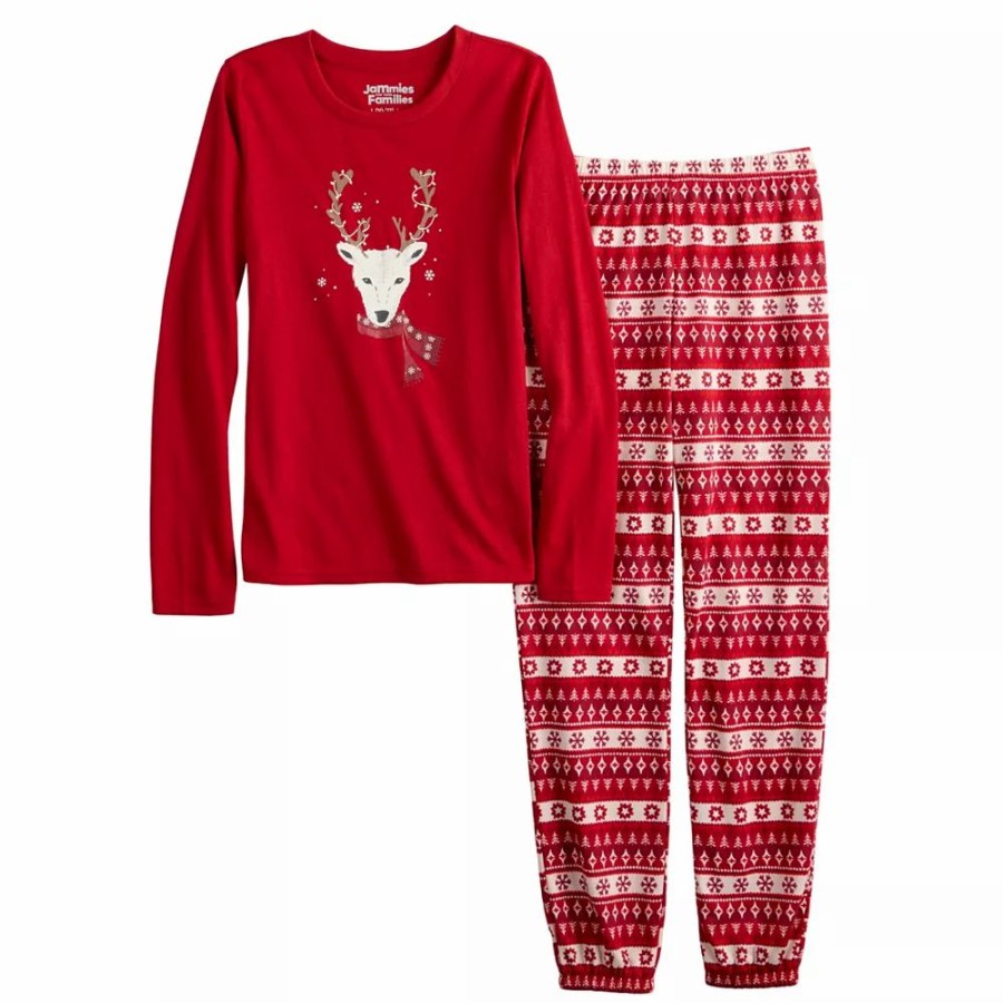 * Girls 4-16 Jammies For Your Families Christmas Spirit Top & Pants Pajama Set | Sleepwear