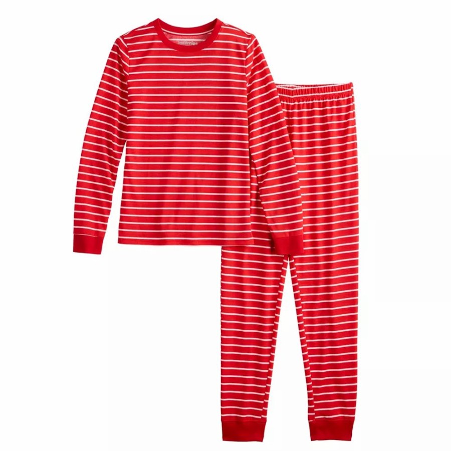 * Girls 4-16 Jammies For Your Families Joyful Celebration Striped Pajama Set | Sleepwear