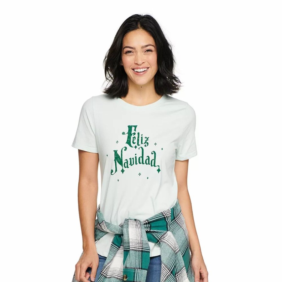 * Women'S Sonoma Goods For Life Short Sleeve Holiday Graphic Tee | Tops