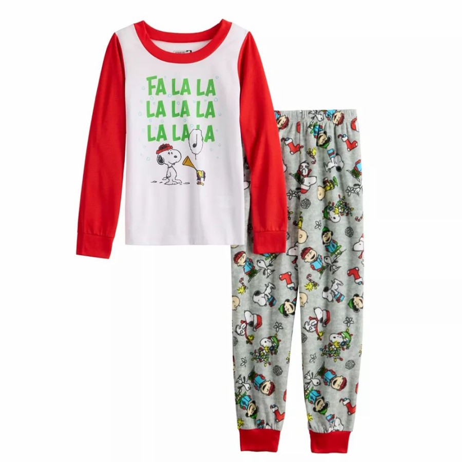 * Girls 4-12 Jammies For Your Families Peanuts "Fa La La" Pajama Set | Sleepwear