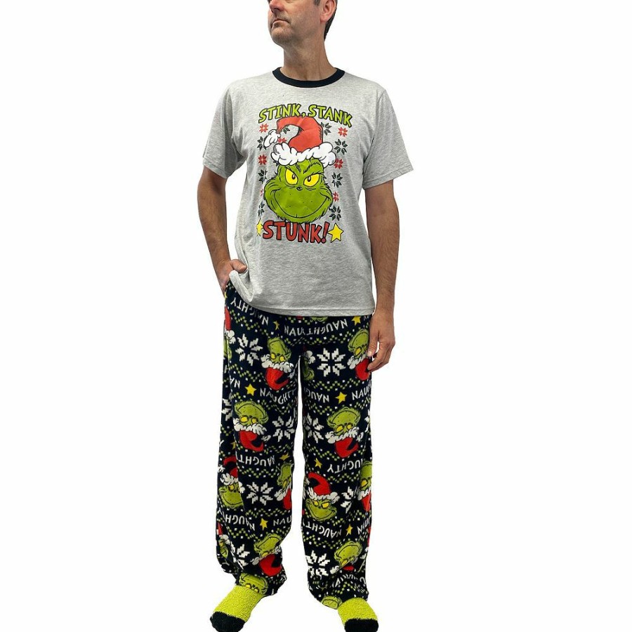 * Men'S The Grinch Stink Stank Stunk Pajama & Socks Set | Sleepwear