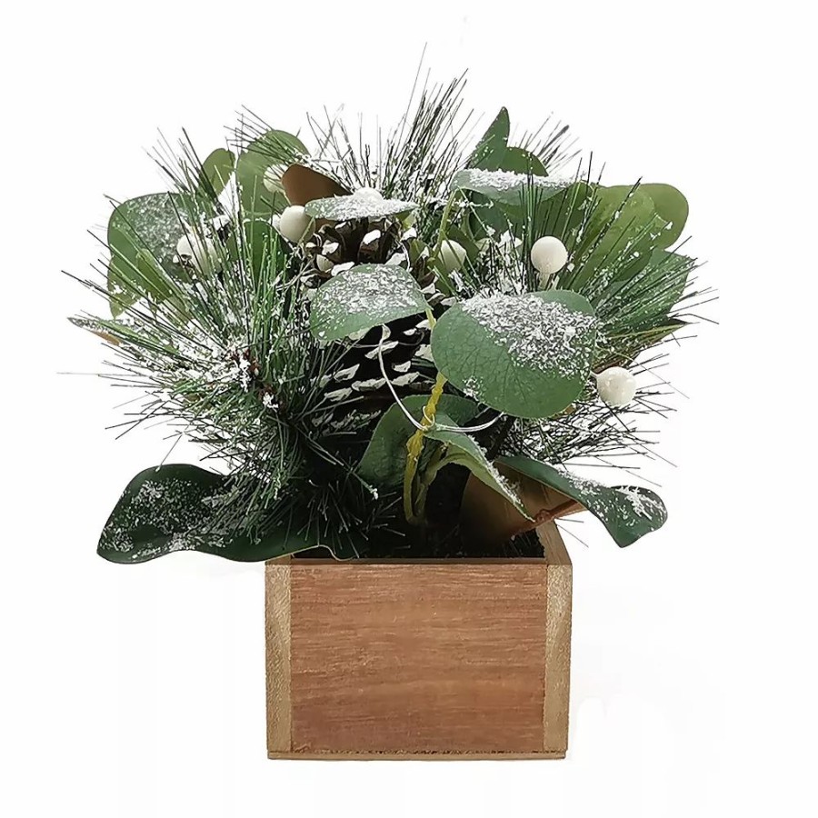 * St. Nicholas Square Pre-Lit Artificial Berry Greenery Table Decor | Artificial Flowers & Plants