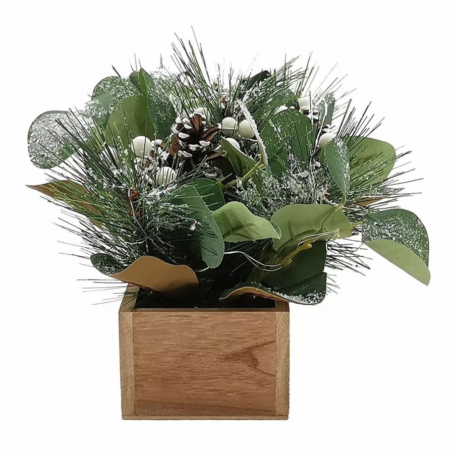 * St. Nicholas Square Pre-Lit Artificial Berry Greenery Table Decor | Artificial Flowers & Plants