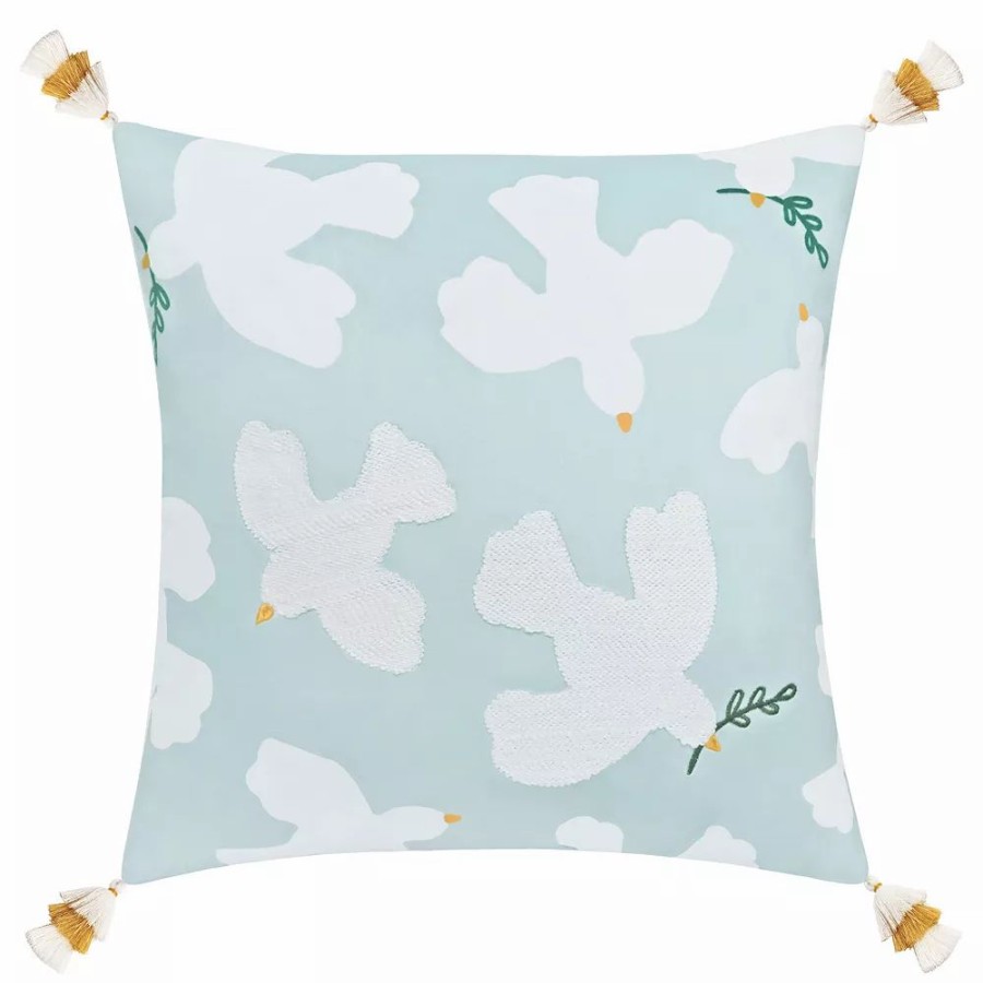 * St. Nicholas Square Doves Throw Pillow | Decorative Pillows & Chair Pads