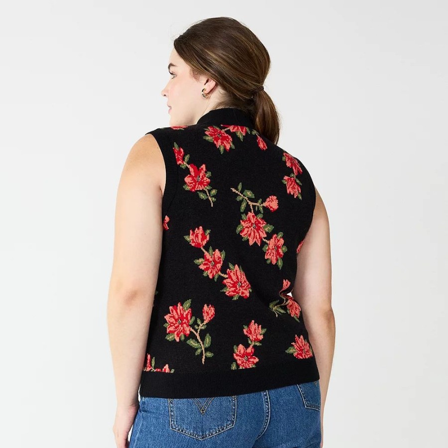 * Plus Size Draper James Rsvp Sleeveless Sweater Vest | Tops