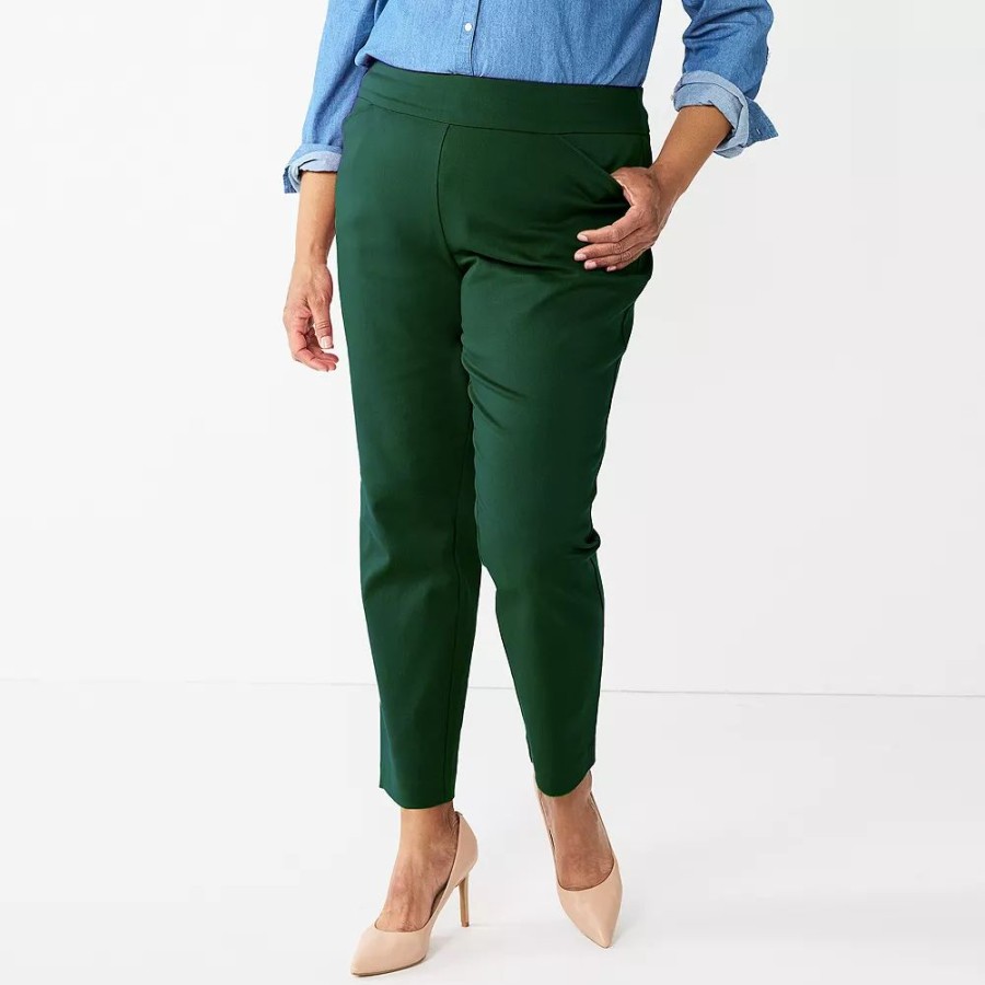 * Plus Size Women'S Croft & Barrow Effortless Stretch Pull-On Straight Pants | Bottoms