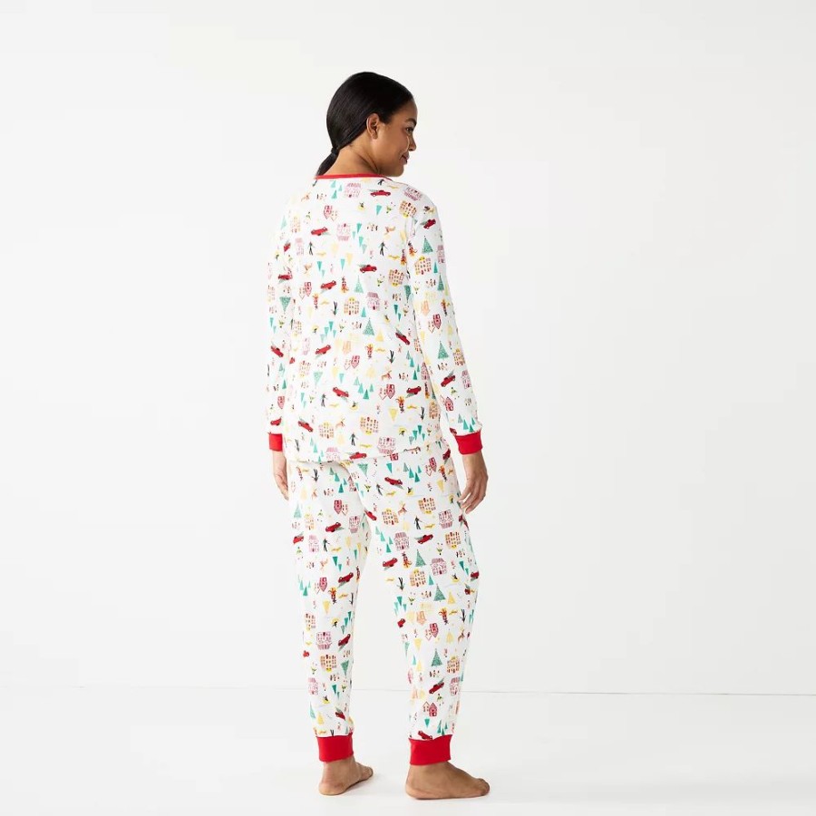 * Plus Size Lc Lauren Conrad Jammies For Your Families Holiday Village Pajama Set | Sleepwear