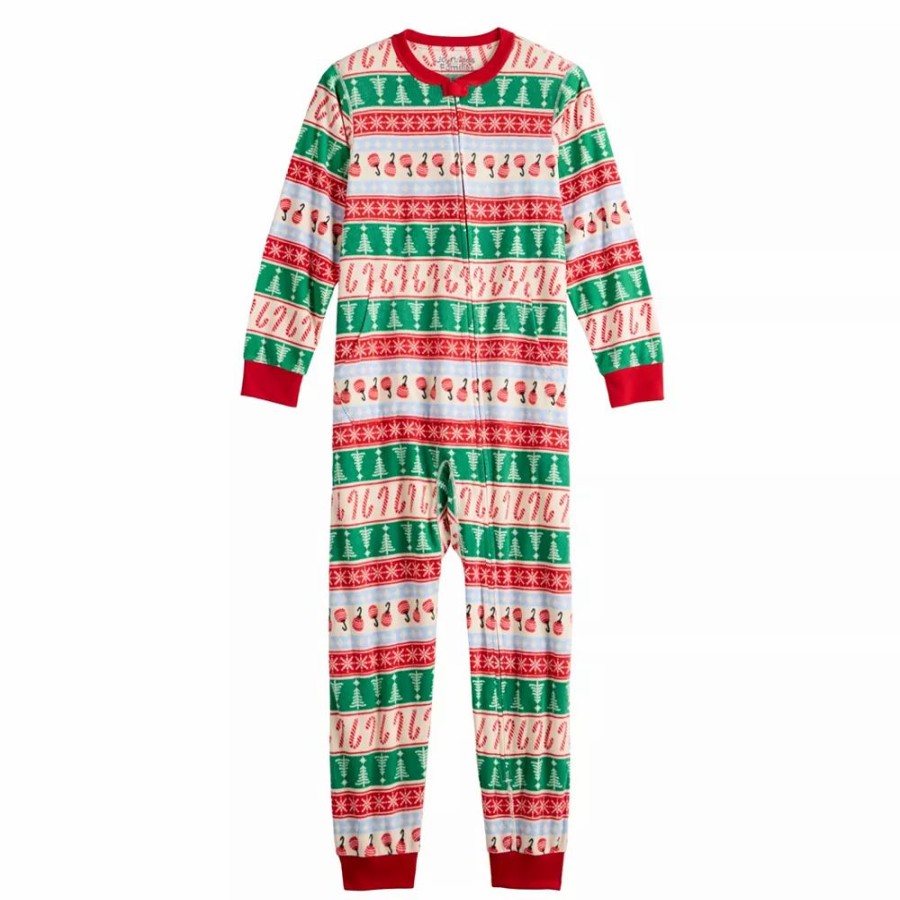 * Kids 4-20 Jammies For Your Families Joyful Celebration Adaptive Fairisle One-Piece Pajama | Sleepwear