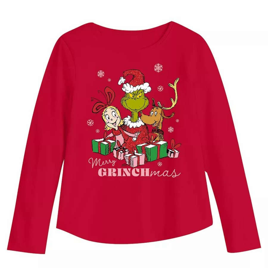 * Toddler Girl Jumping Beans Dr. Seuss "Merry Grinchmas" Long Sleeve Graphic Tee | Tops