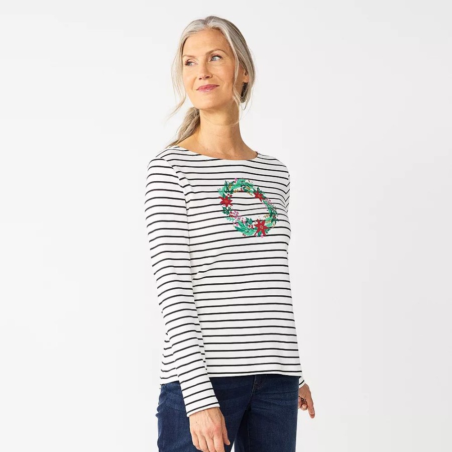 * Petite Croft & Barrow Christmas Graphic Tee | Tops