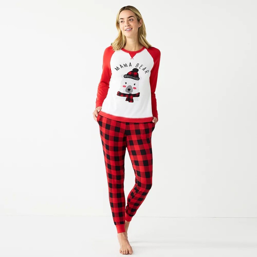 * Women'S Jammies For Your Families Beary Cool "Mama Bear" Pajama Set By Cuddl Duds | Sleepwear