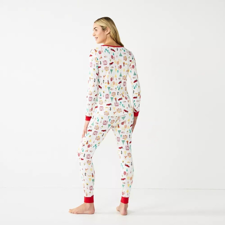 * Petite Lc Lauren Conrad Jammies For Your Families Holiday Village Pajama Set | Sleepwear