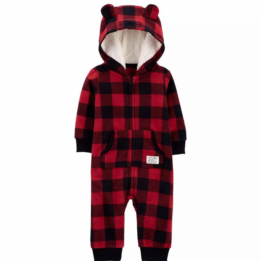 * Baby Boy Carter'S Buffalo Plaid Hooded Jumper | One-Piece