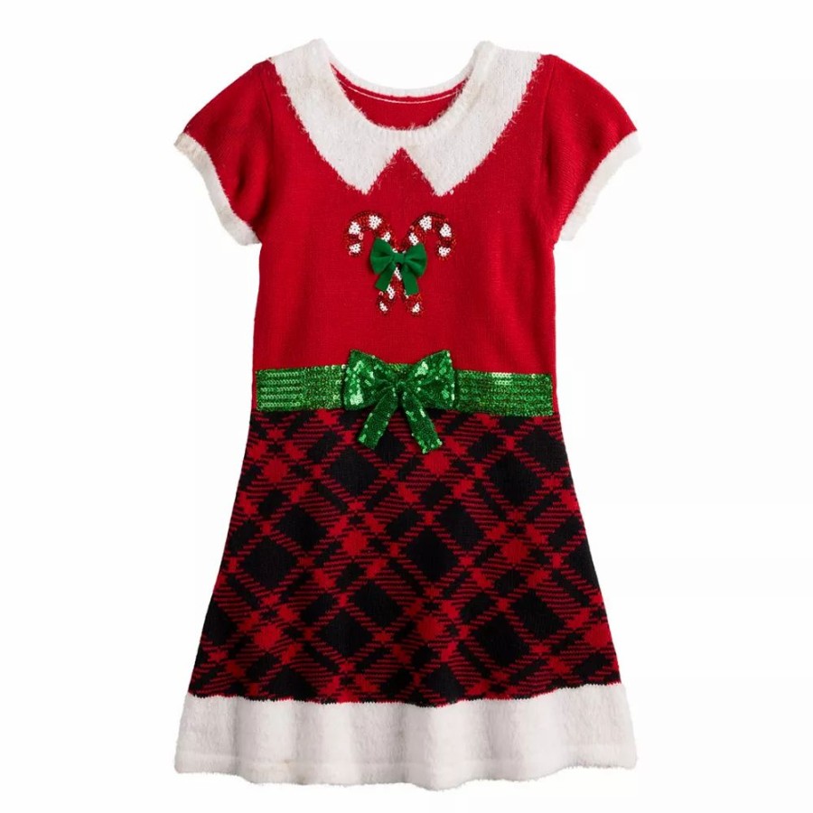 * Girl 7-16 Celebrate Together Fit & Flare Candy Cane Christmas Dress | Dresses