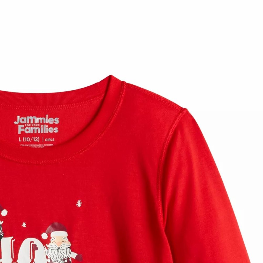 * Girls 4-16 Jammies For Your Families Ho Ho Ho Adaptive Pajama Set | Sleepwear