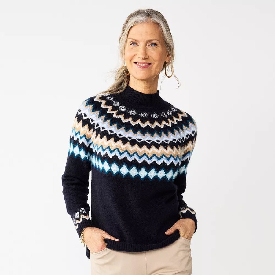 * Women'S Croft & Barrow Fair Isle Sweater | Tops