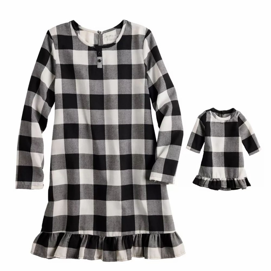 * Girls 4-16 Jammies For Your Families Ho Ho Ho Flannel Nightgown & Doll Gown Set | Sleepwear