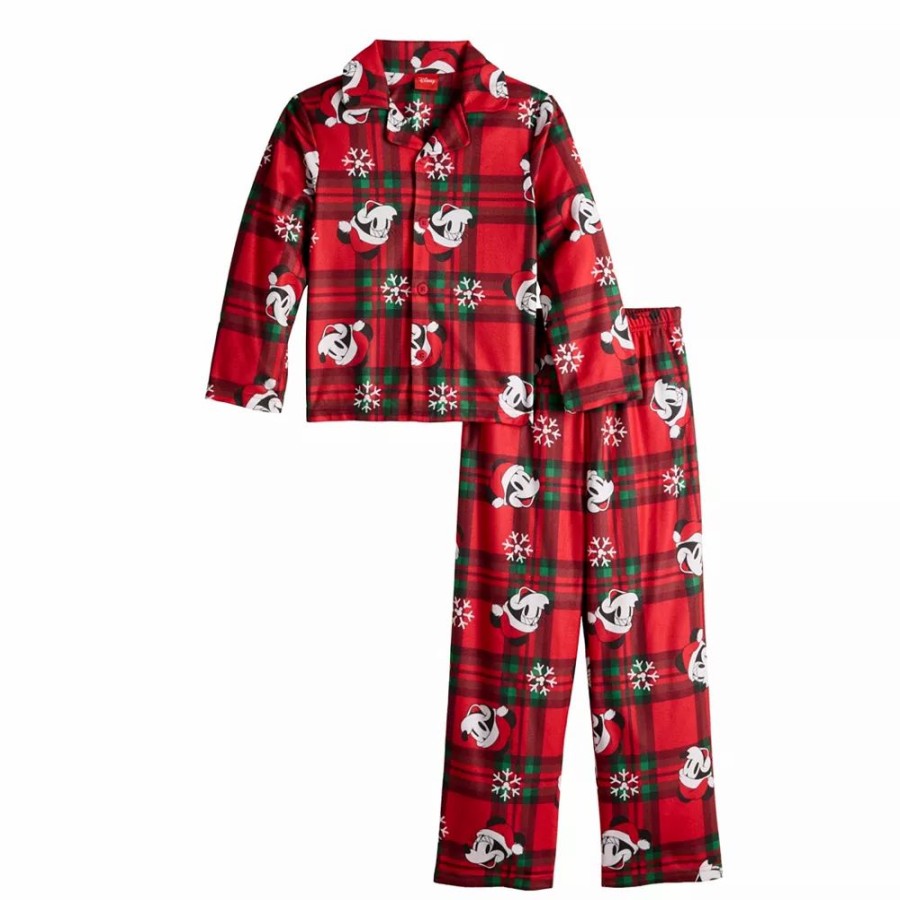 * Disney'S Mickey Mouse Boys 4-12 Jammies For Your Families "Holiday Party Mickey" Print Pajama Set | Sleepwear