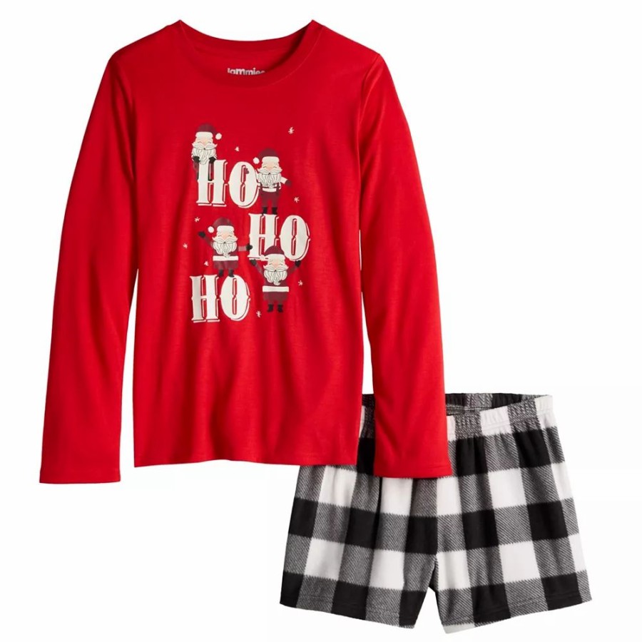 * Girls 4-16 Jammies For Your Families Ho Ho Ho Top & Shorts Pajama Set | Sleepwear