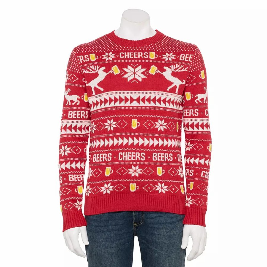 * Men'S Holiday Sweater With Hat | Tops