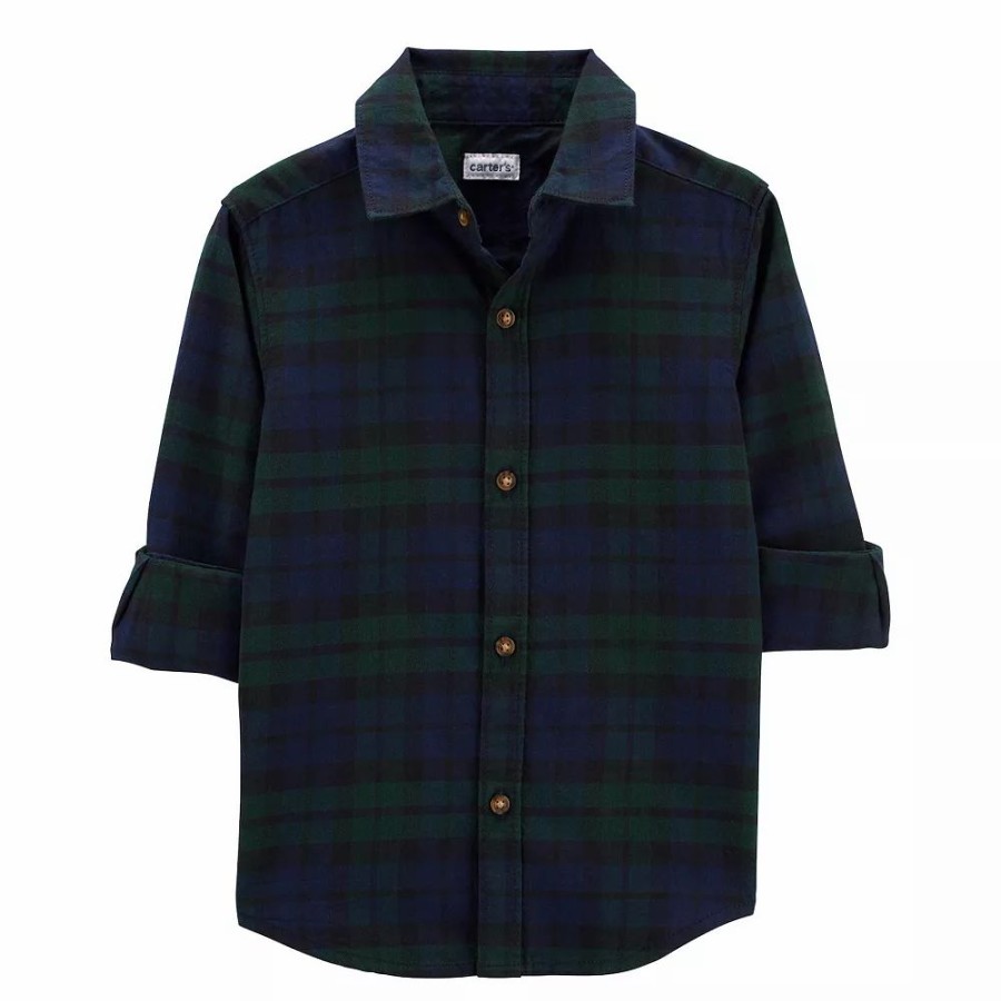 * Toddler Boy Carter'S Button-Front Shirt | Tops