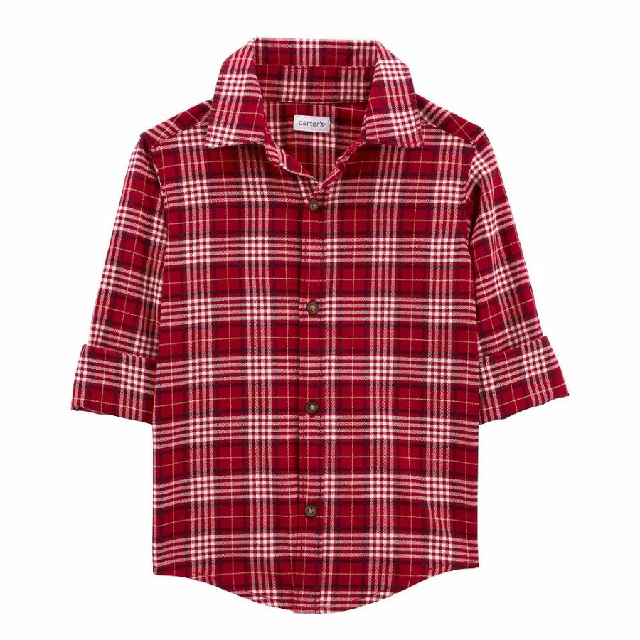 * Toddler Boy Carter'S Button-Front Shirt | Tops