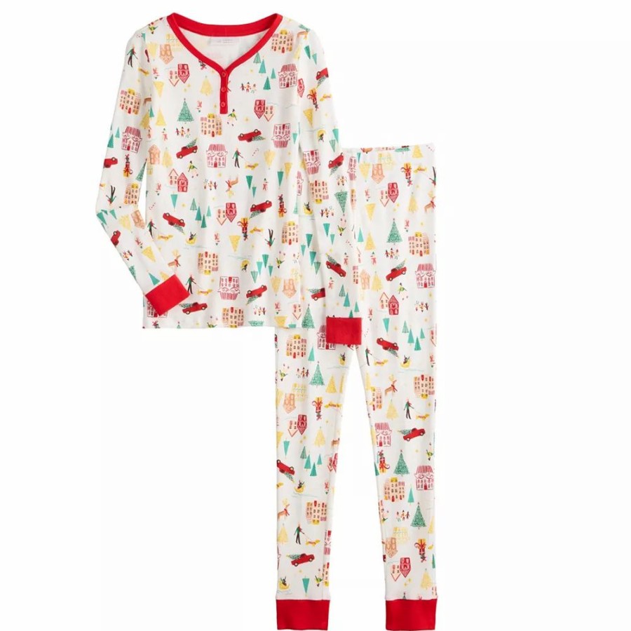 * Girls 4-16 Lc Lauren Conrad Jammies For Your Families Holiday Village Pajama Set | Sleepwear