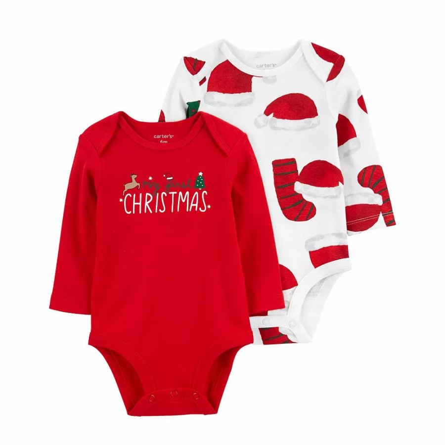 * Baby Girl Carter'S 2-Pack Christmas Bodysuits | One-Piece