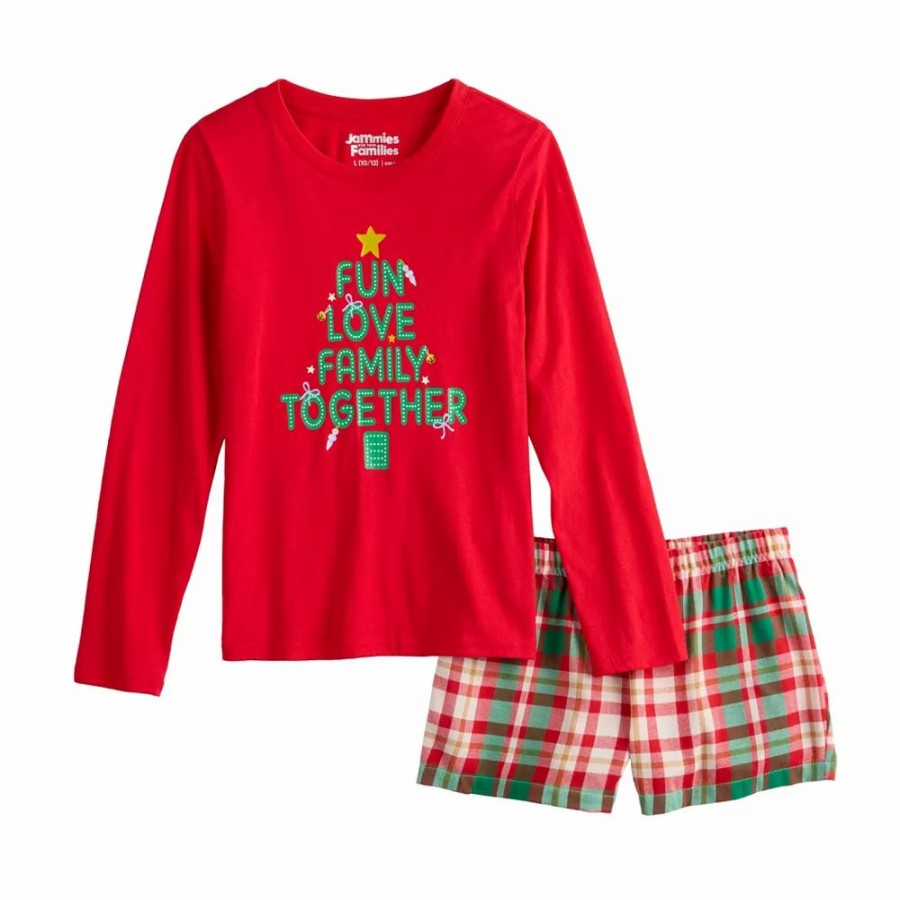 * Girls 4-16 Jammies For Your Families Joyful Celebration Family Together Tee & Short Set | Sleepwear