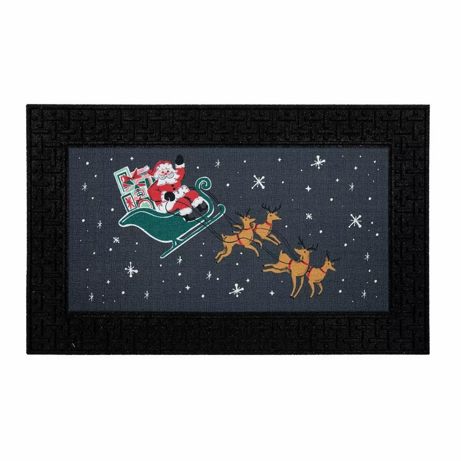 * St. Nicholas Square Santa Friends 18" X 30" Led Doormat | Rugs