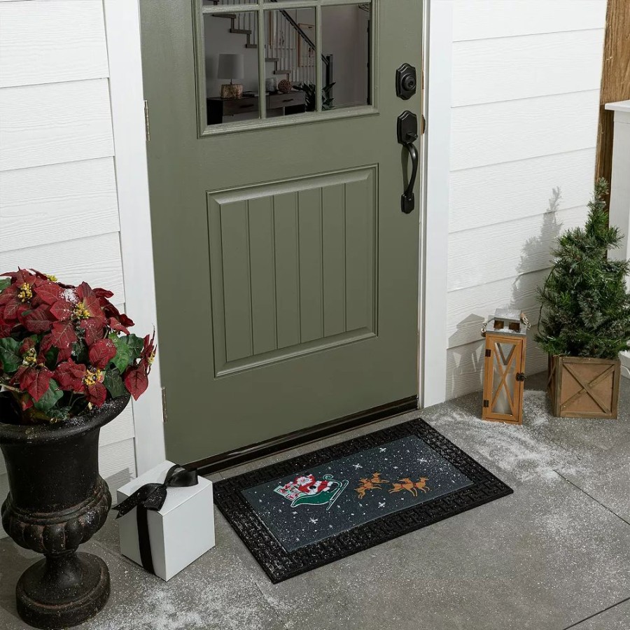 * St. Nicholas Square Santa Friends 18" X 30" Led Doormat | Rugs