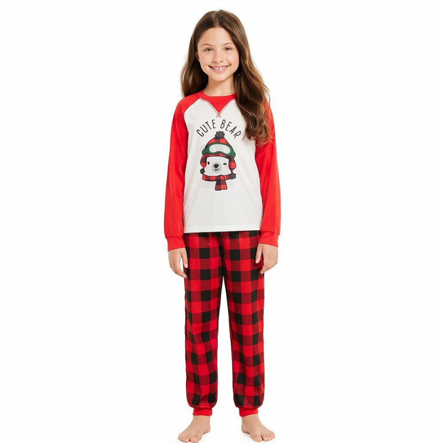 * Girls 4-18 Jammies For Your Families Beary Cool "Cute Bear" Pajama Set By Cuddl Duds | Sleepwear