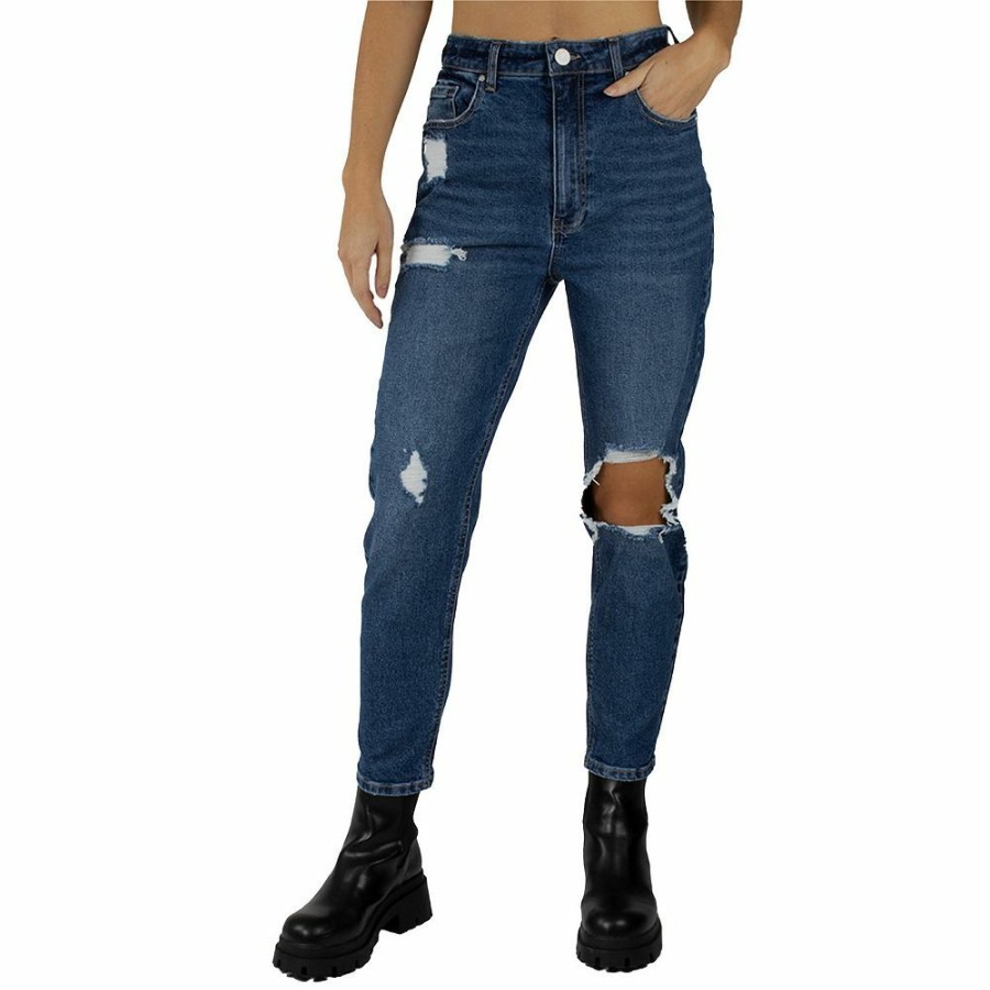 * Juniors' Indigo Rein High-Rise Mom Jeans | Bottoms