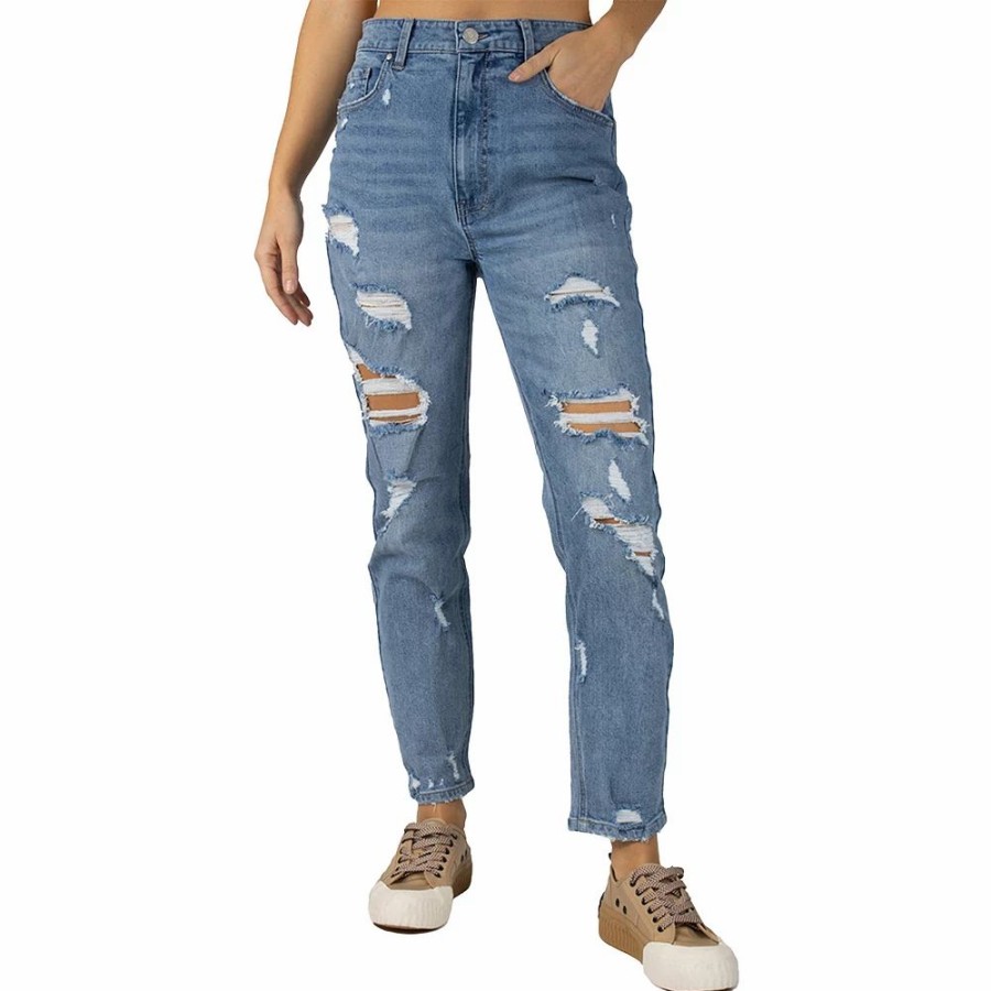 * Juniors' Indigo Rein High-Rise Mom Jeans | Bottoms