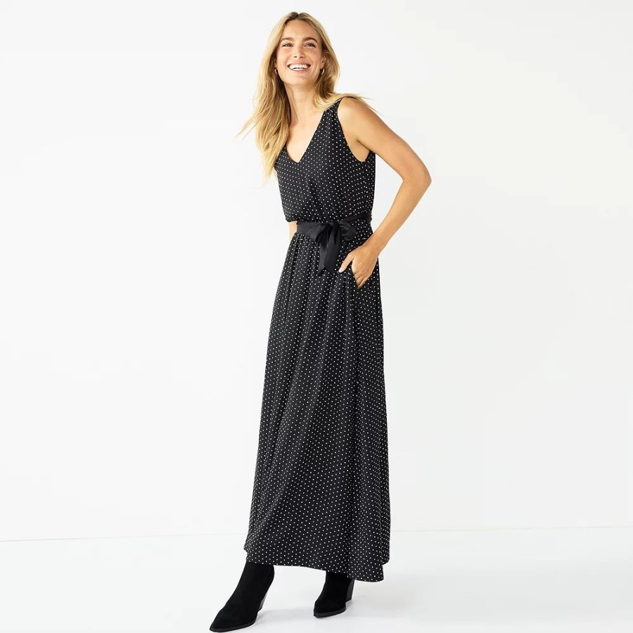 * Women'S Draper James Rsvp Sleeveless Knot-Waist Maxi Dress | Dresses