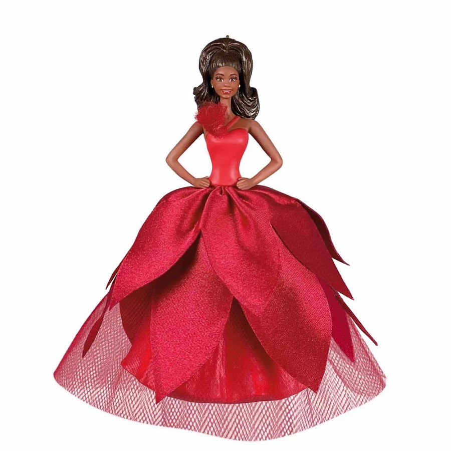 * Black Holiday Barbie Doll 2022 Hallmark Keepsake Ornament | Decorative Accents