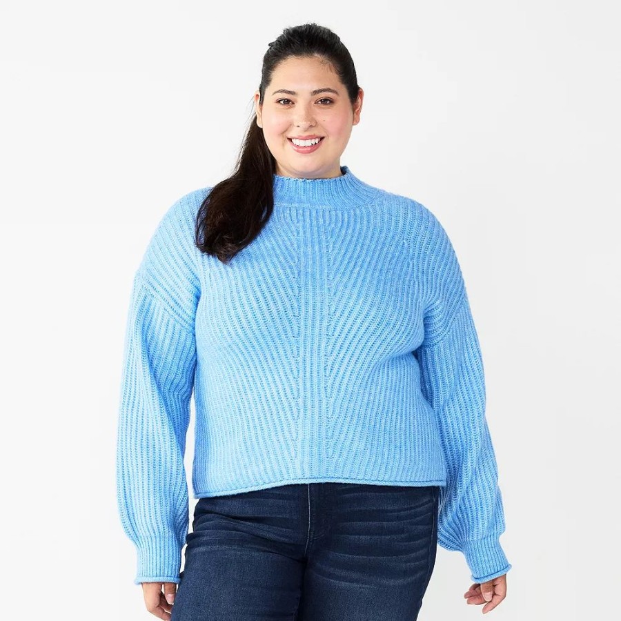 * Juniors' Plus Size So Mockneck Sweater | Tops