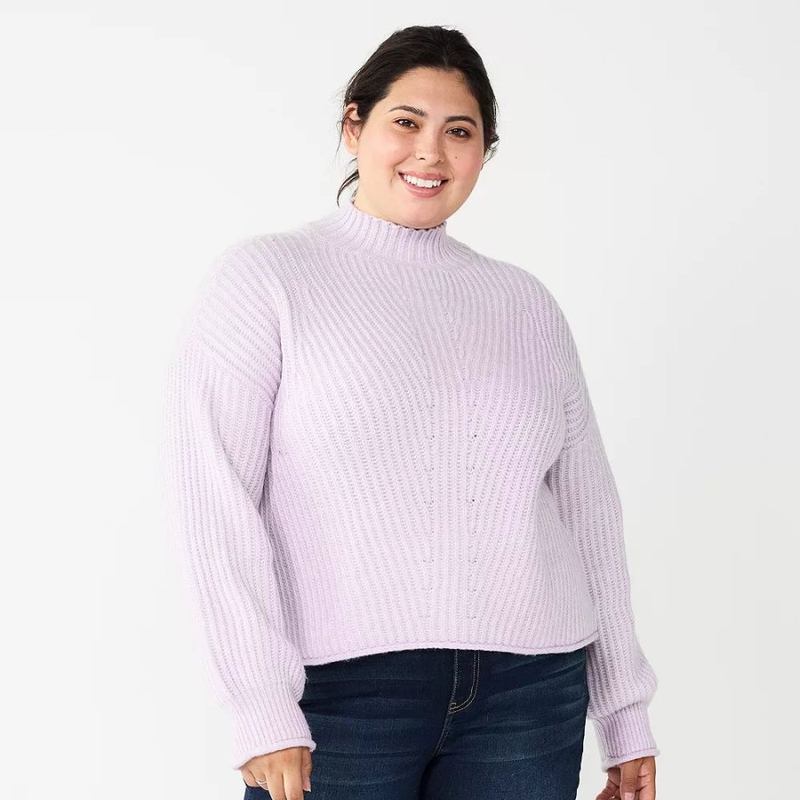 * Juniors' Plus Size So Mockneck Sweater | Tops