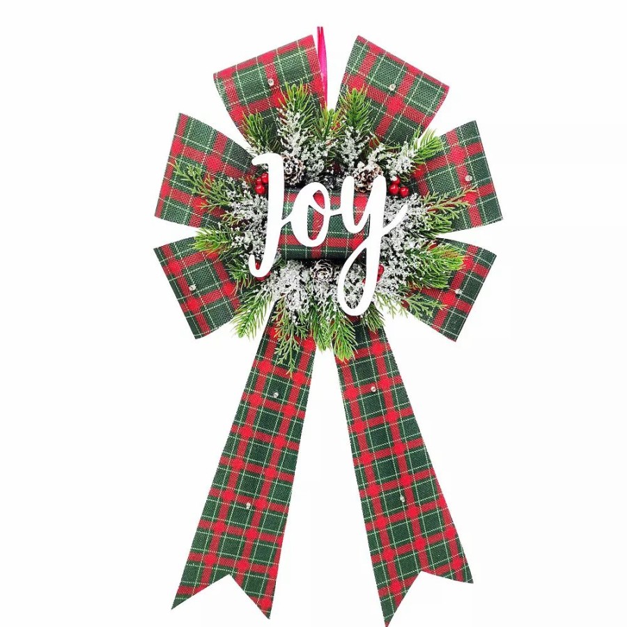 * St. Nicholas Square Led Joy Burlap Bow | Wall Decor