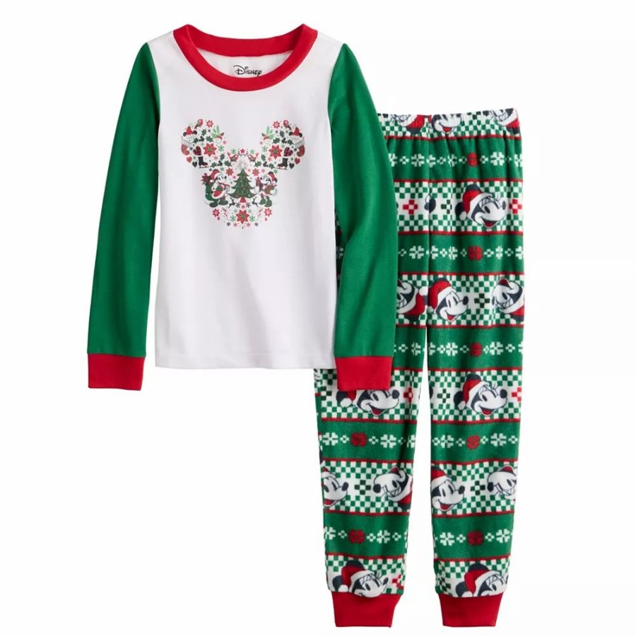 * Disney'S Mickey Mouse Girls 4-12 Jammies For Your Families "Holiday Party Mickey" Pajama Set | Sleepwear